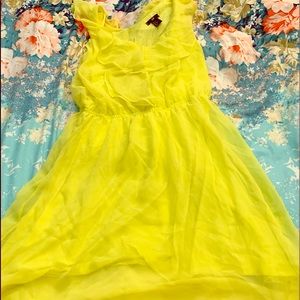 H&M sheer yellow dress